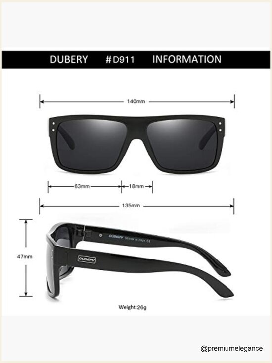 Retro Rectangular UV400 Polarized Sunglasses Wide Frame